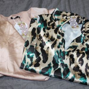 NWT: 2 Boohoo Silk(look) Blouses